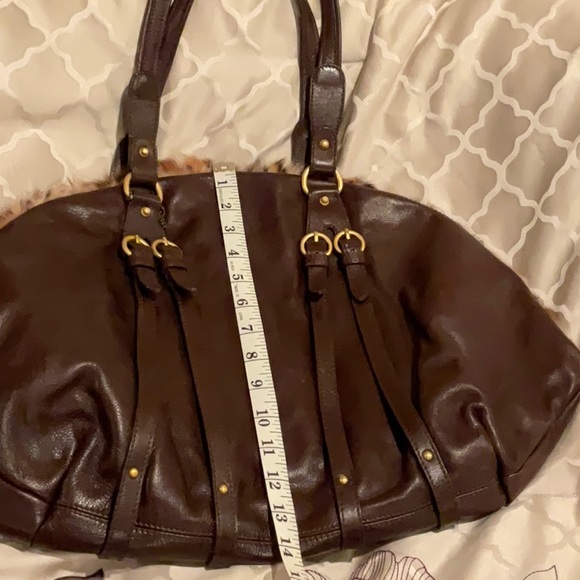 Genuine Leather & Fur Large Handbag Leopard print real fur One-of-a-Kind Satchel - Picture 10 of 16